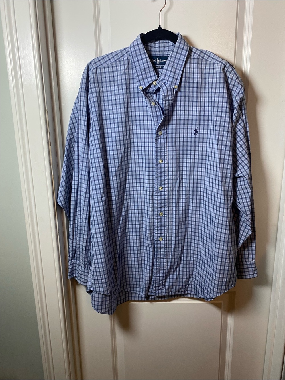 Ralph Lauren Light Blue & Navy Checked Button-Down Shirt